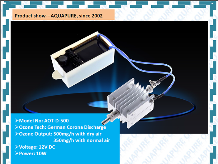 Corona discharge 500mg/h with dry air ozone o3 gas module ozone module quart