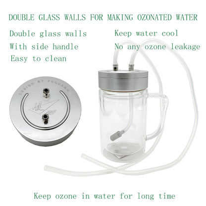 duble glass bottle Ozone Glass Cup to ozone oil /water